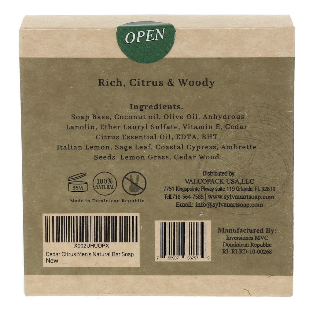 01 Cedar Citrus Bar Soap 5.5 oz