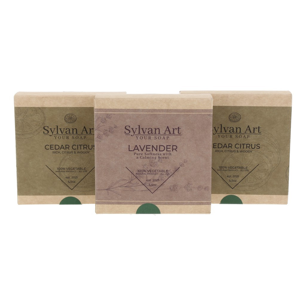 07 2 Cedar Citrus bar soap 5.5 oz + 1 Lavender bar soap 5.5 oz